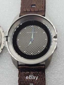 Clamshell FlipTop Dual two time zone dial Android Aragon GMT Quartz Day Date
