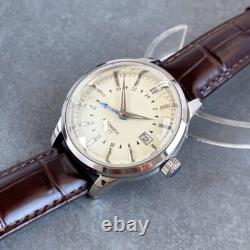 Cream Dial 20ATM Dive NH34 GMT Dual Time Zone Domed Sapphire Automatic Watch Men
