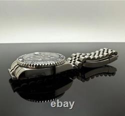 Custom 40mm Black GMT Style Mod Watch Jubilee Band with NH34 Automatic