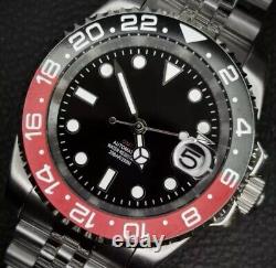Custom 40mm Coke GMT Style Sub Mod Watch Jubilee Bracelet with NH34 Automatic
