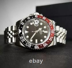 Custom 40mm Coke GMT Style Sub Mod Watch Jubilee Bracelet with NH34 Automatic