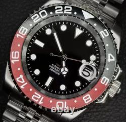 Custom 40mm Coke GMT Style Sub Mod Watch Jubilee Bracelet with NH34 Automatic
