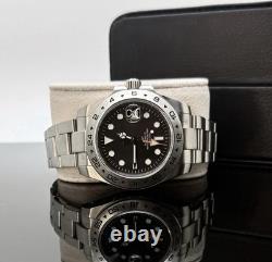 Custom 40mm EX2 GMT Black Dial Mod Watch with NH34 Automatic Movement