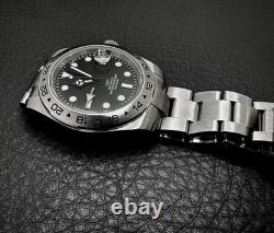 Custom 40mm EX2 GMT Black Dial Mod Watch with NH34 Automatic Movement