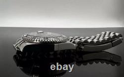 Custom 40mm GMT Diver Bruce Wayne Black Grey Mod Watch with NH34 Automatic