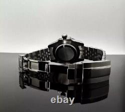 Custom 40mm GMT Diver Bruce Wayne Black Grey Mod Watch with NH34 Automatic