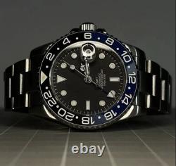 Custom 40mm GMT Style Batman Mod Watch with NH34 Automatic Bezel Lumes