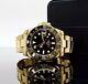 Custom 40mm GMT Style Black Gold Mod Watch Gold Case & Band with NH34 Automatic