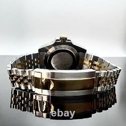 Custom 40mm GMT Style Two Tone Gold Mod Watch with NH34 Automatic Movement
