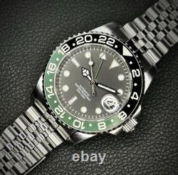 Custom 40mm Righty Sprite GMT Style Mod Watch with NH34 Automatic Movement