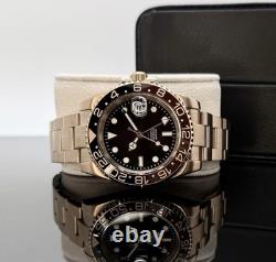 Custom 40mm Root Beer GMT Style Mod Watch Rose Gold Case & Band NH34 Automatic