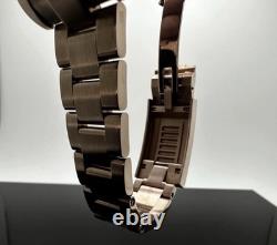 Custom 40mm Root Beer GMT Style Mod Watch Rose Gold Case & Band NH34 Automatic