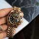 Custom Built GMT NH34 Rose Gold Automatic Black Dial Jubilee 40mm Watch