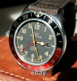 Custom Destro LHD Glycine Combat Sub GMT GL0300 Coffee Tropical Dial & Hands