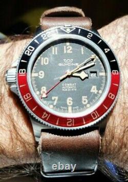 Custom Destro LHD Glycine Combat Sub GMT GL0300 Coffee Tropical Dial & Hands