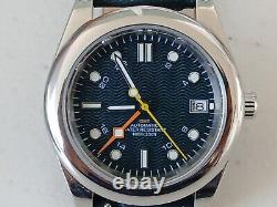 Custom GMT Mod Watch 39.5mm Oyster Case Sapphire 2 Straps Leather Seiko NH34 USA