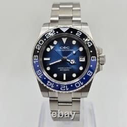 Custom Hand-Built Automatic Watch 40mm Batman Blue Ombre GMT