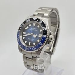 Custom Hand-Built Automatic Watch 40mm Batman Blue Ombre GMT