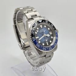 Custom Hand-Built Automatic Watch 40mm Batman Blue Ombre GMT