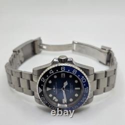Custom Hand-Built Automatic Watch 40mm Batman Blue Ombre GMT