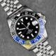 Custom Made 40mm Black & Blue Sub GMT Style Mod Watch Jubilee with NH34 Movement