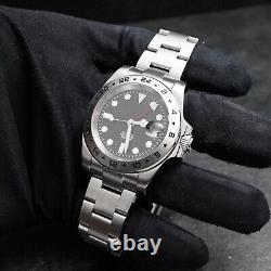 Custom Made 40mm Black Explore 2 GMT Diver Mod Watch with NH34 Movement