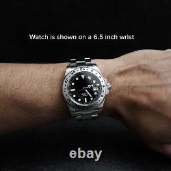 Custom Made 40mm Black Explore 2 GMT Diver Mod Watch with NH34 Movement