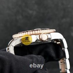 Custom Made 40mm Rose Gold Diver Sub GMT Style Mod Watch with NH34 Movement