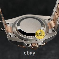 Custom Made 40mm Rose Gold Diver Sub GMT Style Mod Watch with NH34 Movement