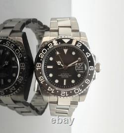 Custom Made Bruce Gray 40mm GMT Style Diver Mod Watch with Automatic Movement