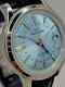 Custom Mod (grand Seiko Elegance Gmt) Blue Dial Leather Strap Nh34a New