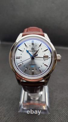 Custom Mod (grand Seiko Elegance Gmt) Blue Dial Leather Strap Nh34a New