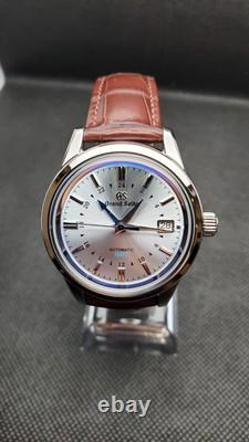 Custom Mod (grand Seiko Elegance Gmt) Blue Dial Leather Strap Nh34a New