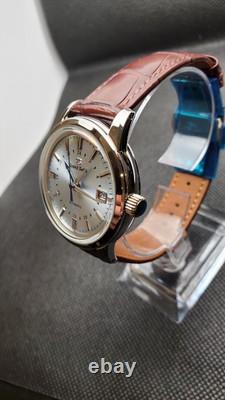 Custom Mod (grand Seiko Elegance Gmt) Blue Dial Leather Strap Nh34a New