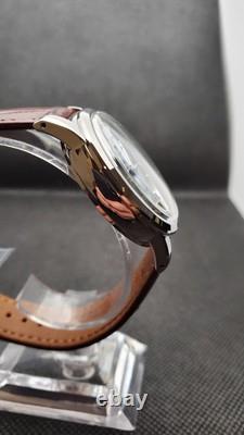 Custom Mod (grand Seiko Elegance Gmt) Blue Dial Leather Strap Nh34a New