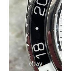 DAMAGED Bezel Custom NH34 Mod Watch Automatic GMT 44mm White Pearl Dial Sapphire