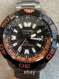 DEFECTIVE Citizen Promaster Eco Drive GMT 44mm Case Stainless with Silve G3D