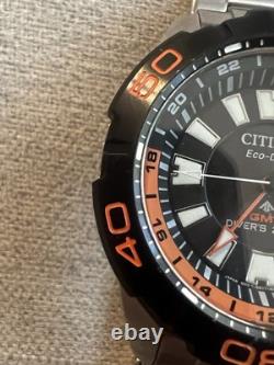 DEFECTIVE Citizen Promaster Eco Drive GMT 44mm Case Stainless with Silve G3D