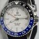 Deep Blue Men's Master 1000 GMT Automatic Watch White Dial 40mm