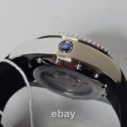Deep Blue Men's Master 1000 GMT Automatic Watch White Dial 40mm
