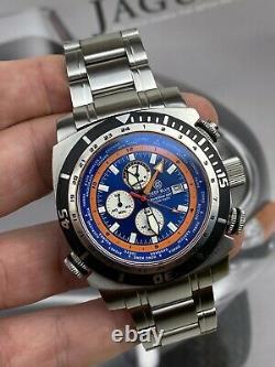 Deep Blue World Diver GMT 500 World Time Big Dive Watch Wetsuit 47mm Very Rare