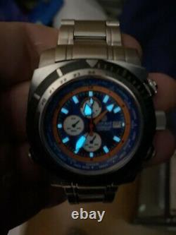 Deep Blue World Diver GMT 500 World Time Big Dive Watch Wetsuit 47mm Very Rare