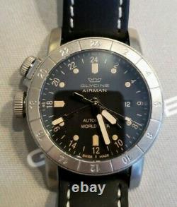 Destro LHD Glycine Airman 44 GMT World Timer Tropical Dial & Hands Blasted Case