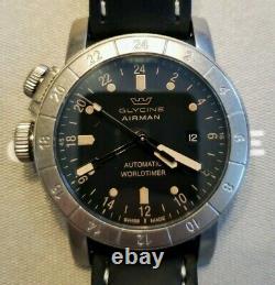 Destro LHD Glycine Airman 44 GMT World Timer Tropical Dial & Hands Blasted Case