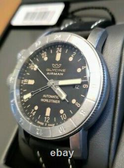 Destro LHD Glycine Airman 44 GMT World Timer Tropical Dial & Hands Blasted Case