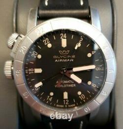 Destro LHD Glycine Airman 44 GMT World Timer Tropical Dial & Hands Blasted Case