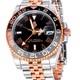 Dwellingham Men's Apollo 40mm GMT Automatic, 904L Steel/Rose Gold, Shark Hand
