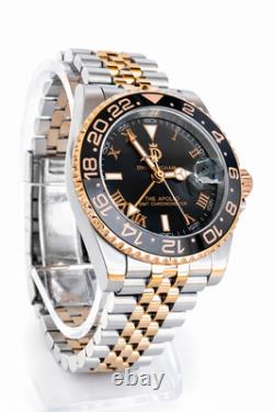 Dwellingham Men's Apollo 40mm GMT Automatic, 904L Steel/Rose Gold, Shark Hand