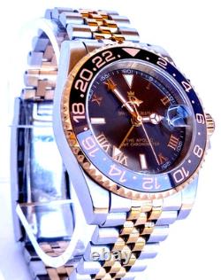 Dwellingham Men's Apollo 40mm GMT Automatic, 904L Steel/Rose Gold, Shark Hand