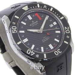 EDOX Class One GMT World Time 93005-3-NIN Black dial watch men TO154105